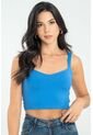 Crop Top Ssentials Azul Ragged Pf13120805 de Ragged