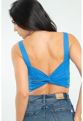 Crop Top Ssentials Azul Ragged Pf13120805