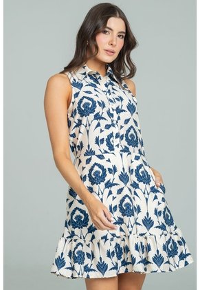 Vestido Toscana Azul Ragged Pf11511462