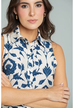 Vestido Toscana Azul Ragged Pf11511462