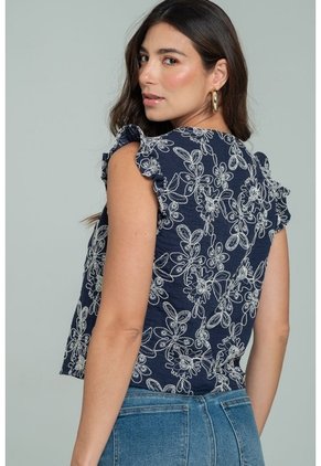 Blusa Nilu Azul Ragged Pf11113171