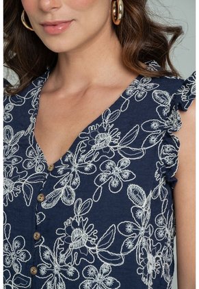 Blusa Nilu Azul Ragged Pf11113171