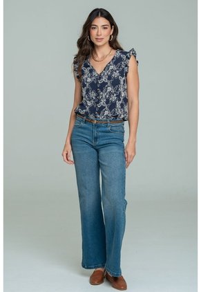 Blusa Nilu Azul Ragged Pf11113171