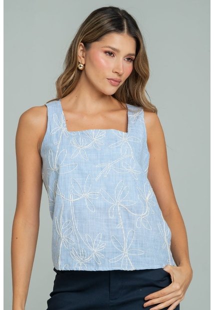 Blusa Flora Rayas Azul Ragged Pf11113151