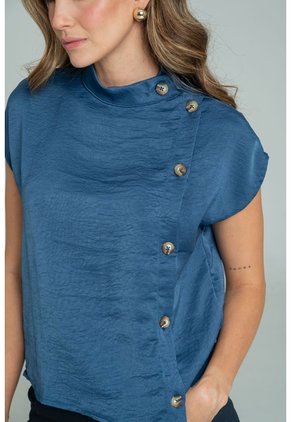 Blusa Tail Azul Ragged Pf11113139
