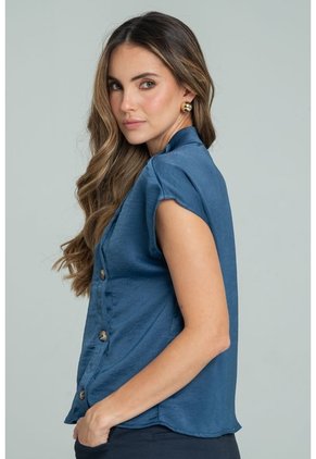 Blusa Tail Azul Ragged Pf11113139