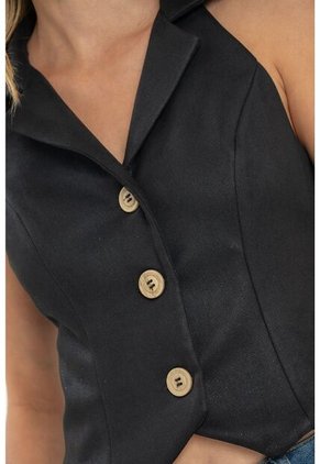 Chaleco Sofia Negro Ragged Pf12150030