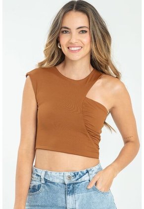 Crop Top Quinn Café Ragged Pf13120792
