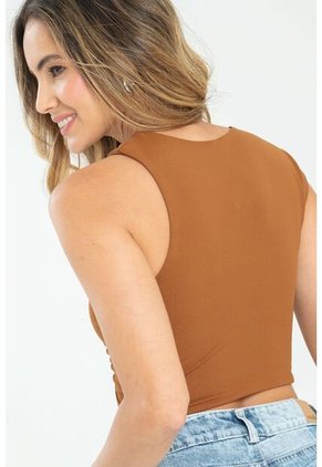Crop Top Quinn Café Ragged Pf13120792