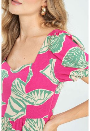Vestido Corto Allovher Fucsia Ragged Pf11511312