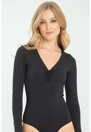 Body Manga Larga Negro Ragged Pf13120456