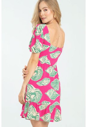 Vestido Corto Allovher Fucsia Ragged Pf11511312