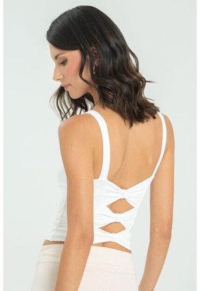 Crop Top Crosbhie Blanco Ragged Pf13120810