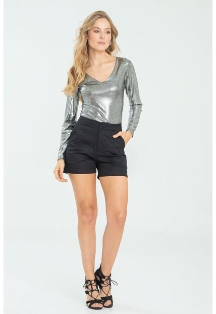 Short Asimetrico Negro Ragged Pf11340150