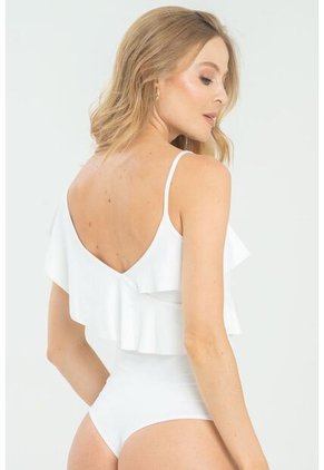 Body Asimetrico Bolero Blanco Ragged Pf13100032