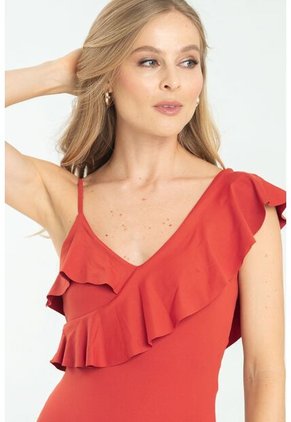 Body Asimetrico Bolero Café Ragged Pf13100032