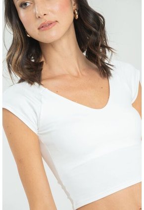 Top V Manga Corta Blanco Ragged Pf13120816