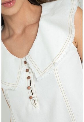 Blusa Atlantida Pespuntes Blanco Ragged Pf21110016