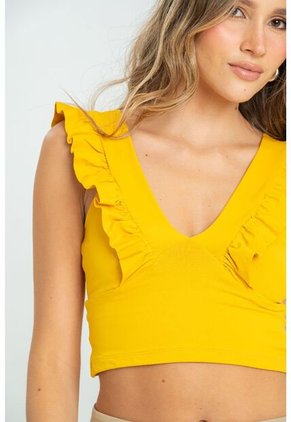 Crop Top Hattie Amarillo Ragged Pf13120820