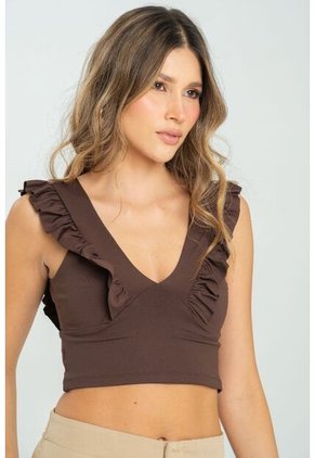 Crop Top Hattie Café Ragged Pf13120820