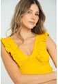 Crop Top Hattie Amarillo Ragged Pf13120820 de Ragged