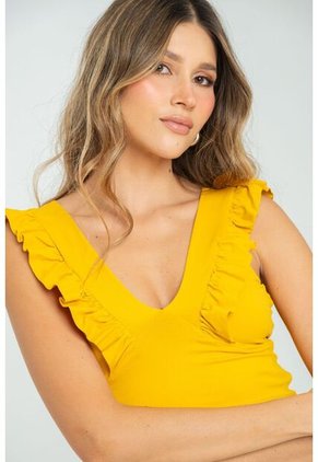 Crop Top Hattie Amarillo Ragged Pf13120820