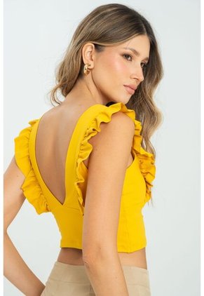 Crop Top Hattie Amarillo Ragged Pf13120820