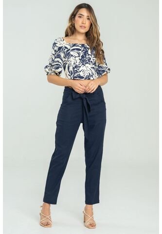 Pantalon Lino Cinturon Azul Ragged Pf11310850 Ragged