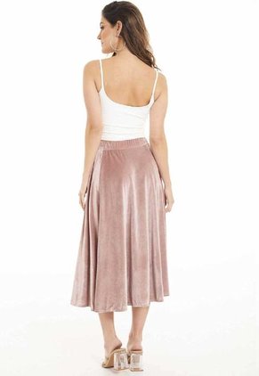 Falda Midi Velvet Rosa Ragged Pf11320410