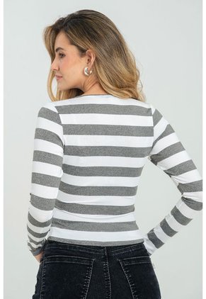 Top Cruzado Manga Larga Gris Ragged Pf11121137