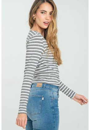 Top Cruzado Manga Larga Gris Ragged Pf11121137