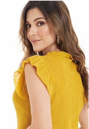 Camiseta Alana Amarillo Ragged Pf11120964