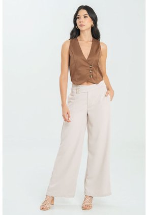 Pantalon Pretina Asimetrica Beige Ragged Pf11310869