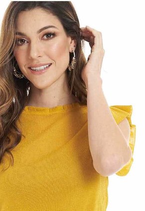 Camiseta Alana Amarillo Ragged Pf11120964
