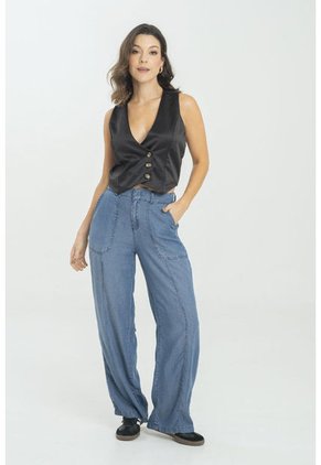 Chaleco Satin Negro Ragged Pf11150045