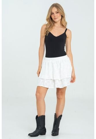 Falda Corta Algodon Blanco Ragged Pf11320498 Ragged