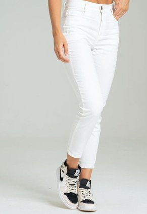 Pantalon Dril Skinny Cinco Bolsillos Blanco Ragged Pf21310016