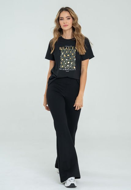 Camiseta Beauty Negro Ragged Pf21120066