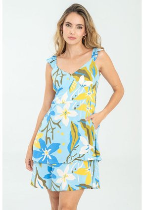 Vestido Summer Azul Ragged Pf11511349