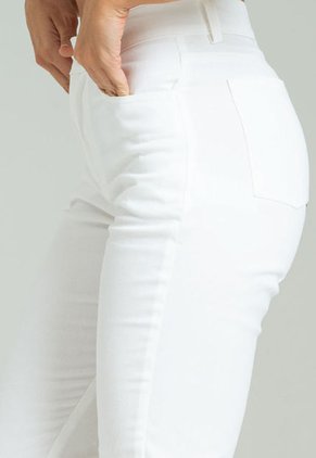 Pantalon Dril Skinny Cinco Bolsillos Blanco Ragged Pf21310016