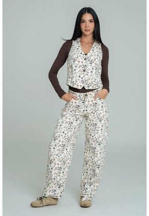 Jeans Slouchy Flora Blanco Ragged Pf21350086