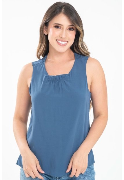 Blusa Hecenta Azul Ragged Pf31113670