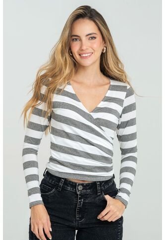 Top Cruzado Manga Larga Gris Ragged Pf11121137 Ragged