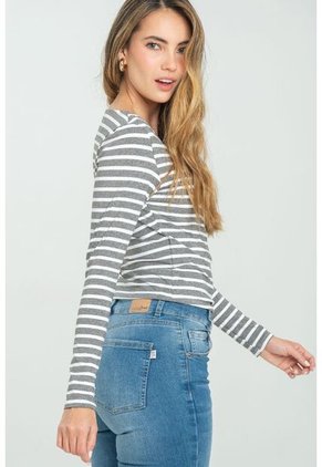 Top Cruzado Manga Larga Gris Ragged Pf11121137