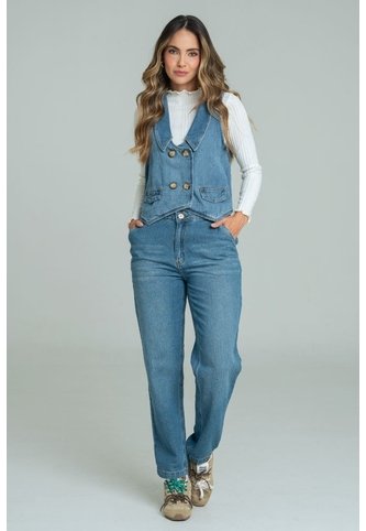 Jeans Mom Nantes Azul Ragged Pf21350077 Ragged