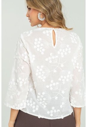 Blusa Nathalie Blanco Ragged Pf11113005