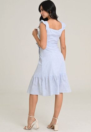 Vestido Midi Grosella Azul Ragged Pf11511219