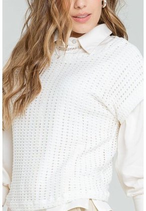 Blusa Tejida Inawly Blanco Ragged Pf11113031