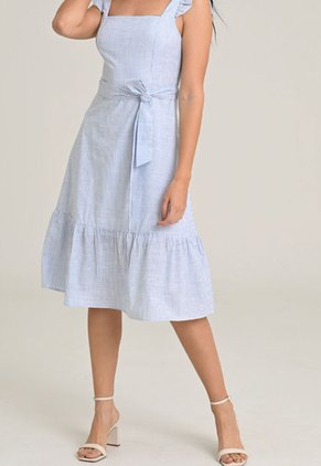 Vestido Midi Grosella Azul Ragged Pf11511219