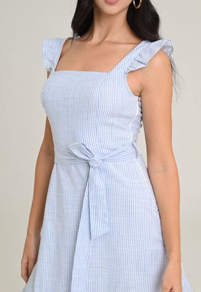 Vestido Midi Grosella Azul Ragged Pf11511219